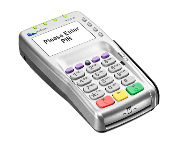 Платежный терминал VeriFone Vx805 вид спереди